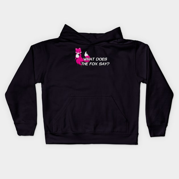 What does the fox say? - Pink Kids Hoodie by Brony Designs